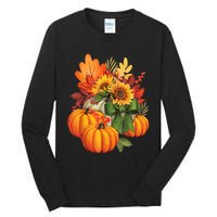 Thanksgiving Pumpkin Sunflower Fall Autumn Holiday Tall Long Sleeve T-Shirt