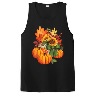 Thanksgiving Pumpkin Sunflower Fall Autumn Holiday PosiCharge Competitor Tank