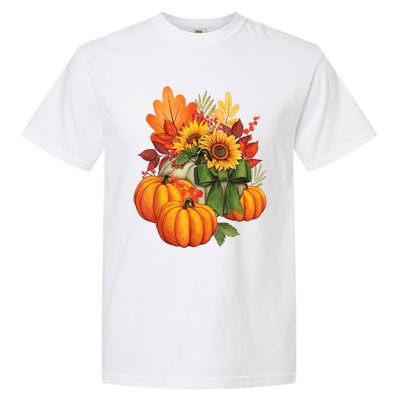 Thanksgiving Pumpkin Sunflower Fall Autumn Holiday Garment-Dyed Heavyweight T-Shirt