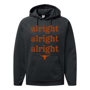 Texas Pride State Usa Alright Alright Alright Texas Longhorn Performance Fleece Hoodie