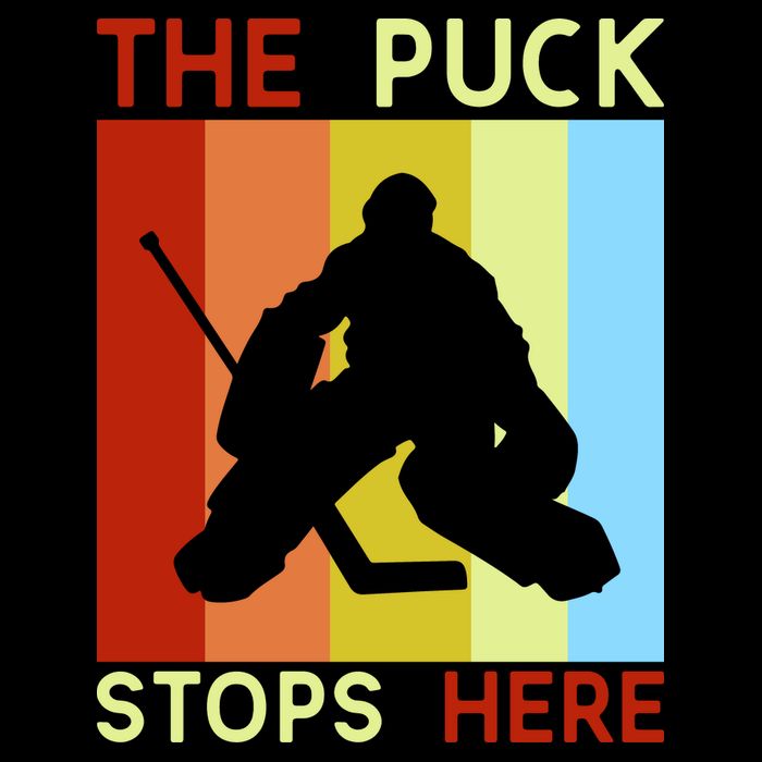 The Puck Stops Here Funny Hockey Goalie Cooling Performance Crew T-Shirt