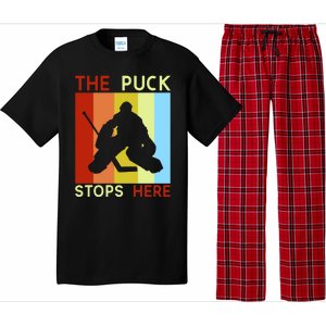 The Puck Stops Here Funny Hockey Goalie Pajama Set