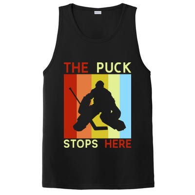 The Puck Stops Here Funny Hockey Goalie PosiCharge Competitor Tank