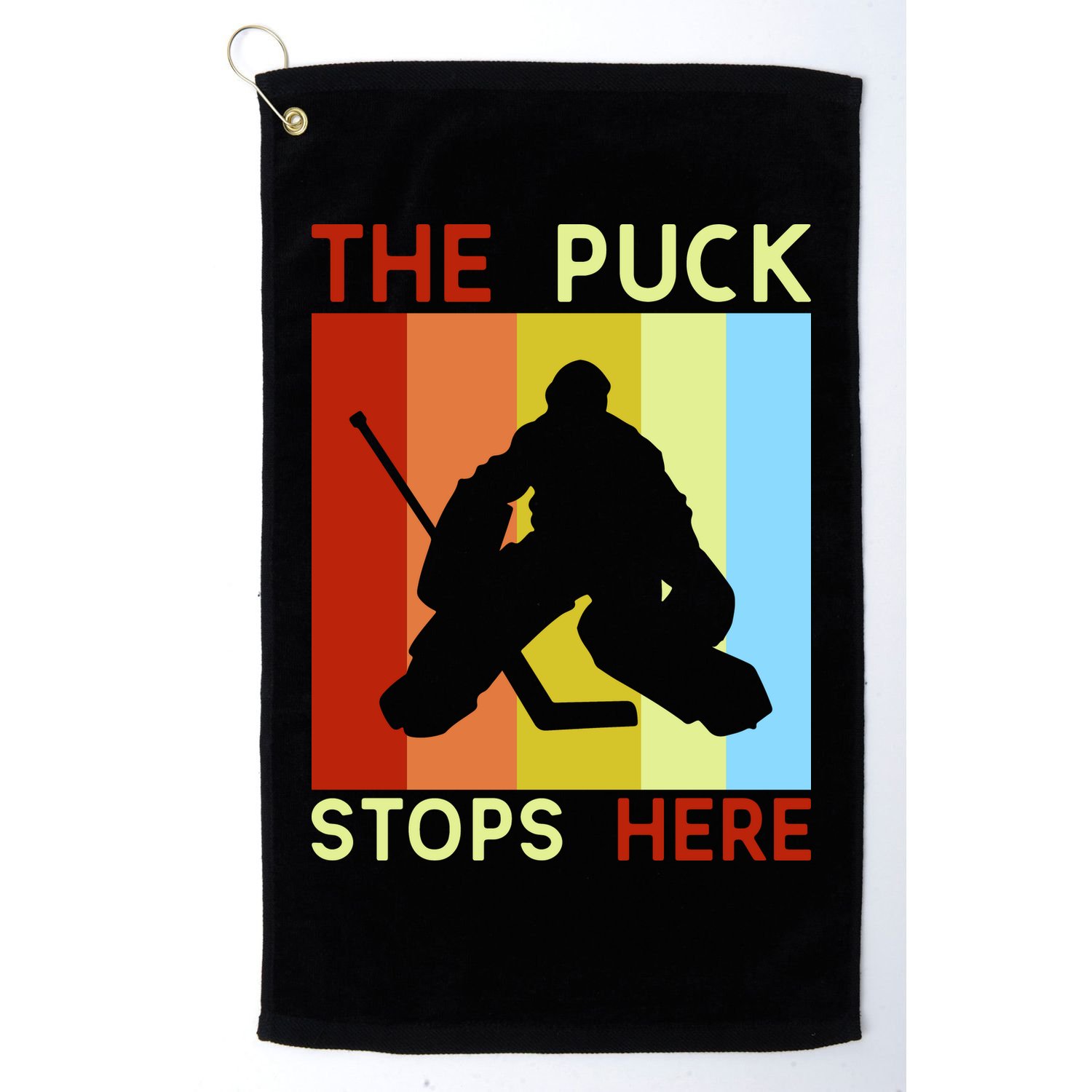 The Puck Stops Here Funny Hockey Goalie Golf Towel
