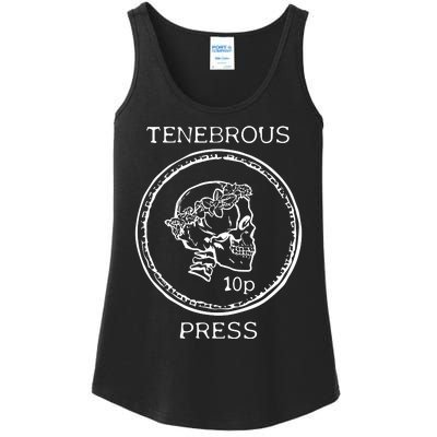 Tenebrous Press Skull & Laurel Straight Cut Hooded Ladies Essential Tank