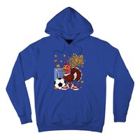 Turkey Playing Soccer Thanksgiving Player Coach Fall Lover Hoodie