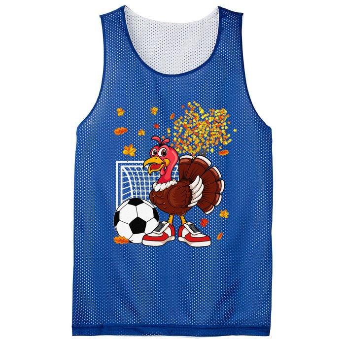 Turkey Playing Soccer Thanksgiving Player Coach Fall Lover Mesh Reversible Basketball Jersey Tank