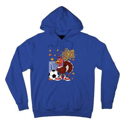 Turkey Playing Soccer Thanksgiving Player Coach Fall Lover Tall Hoodie