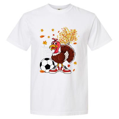 Turkey Playing Soccer Thanksgiving Player Coach Fall Lover Garment-Dyed Heavyweight T-Shirt