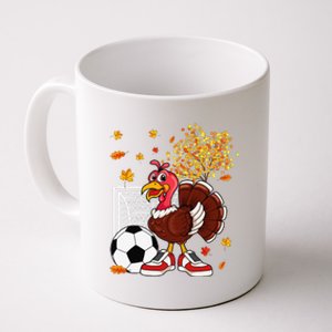 Turkey Playing Soccer Thanksgiving Player Coach Fall Lover Coffee Mug