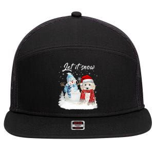 Toy Poodle Santa Dog Christmas Snow Xmas Pajama Gift 7 Panel Mesh Trucker Snapback Hat