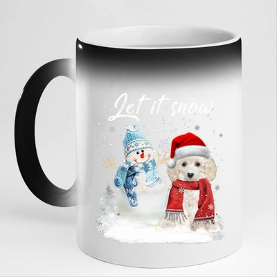 Toy Poodle Santa Dog Christmas Snow Xmas Pajama Gift 11oz Black Color Changing Mug