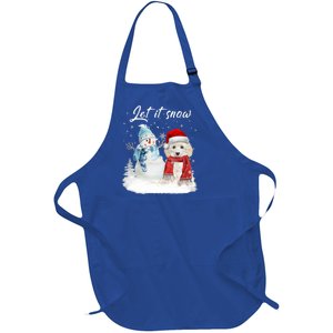 Toy Poodle Santa Dog Christmas Snow Xmas Pajama Gift Full-Length Apron With Pockets