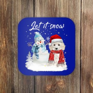 Toy Poodle Santa Dog Christmas Snow Xmas Pajama Gift Coaster