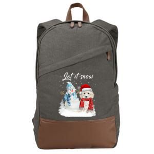 Toy Poodle Santa Dog Christmas Snow Xmas Pajama Gift Cotton Canvas Backpack