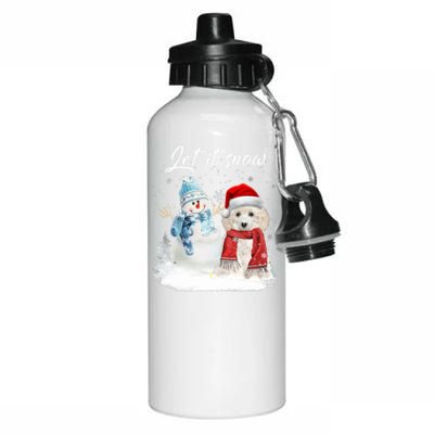 Toy Poodle Santa Dog Christmas Snow Xmas Pajama Gift Aluminum Water Bottle