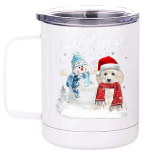 Toy Poodle Santa Dog Christmas Snow Xmas Pajama Gift 12 oz Stainless Steel Tumbler Cup