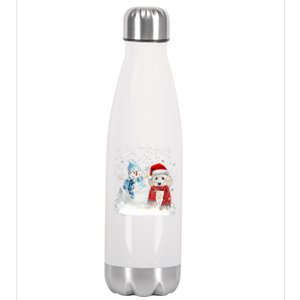 Toy Poodle Santa Dog Christmas Snow Xmas Pajama Gift Stainless Steel Insulated Water Bottle