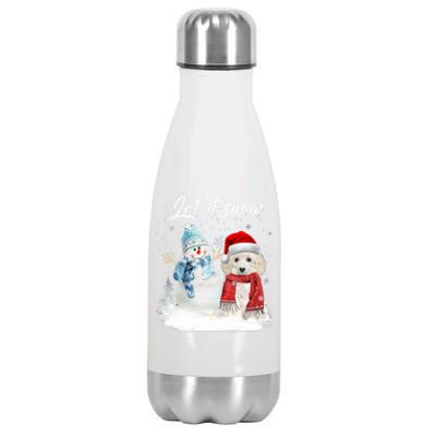 Toy Poodle Santa Dog Christmas Snow Xmas Pajama Gift Stainless Steel Insulated Water Bottle