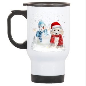 Toy Poodle Santa Dog Christmas Snow Xmas Pajama Gift Stainless Steel Travel Mug