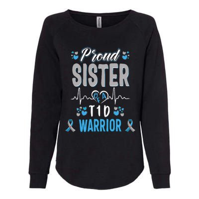 T1D proud sister Diabetes awareness Type 1 Pancreas Insulin Womens California Wash Sweatshirt