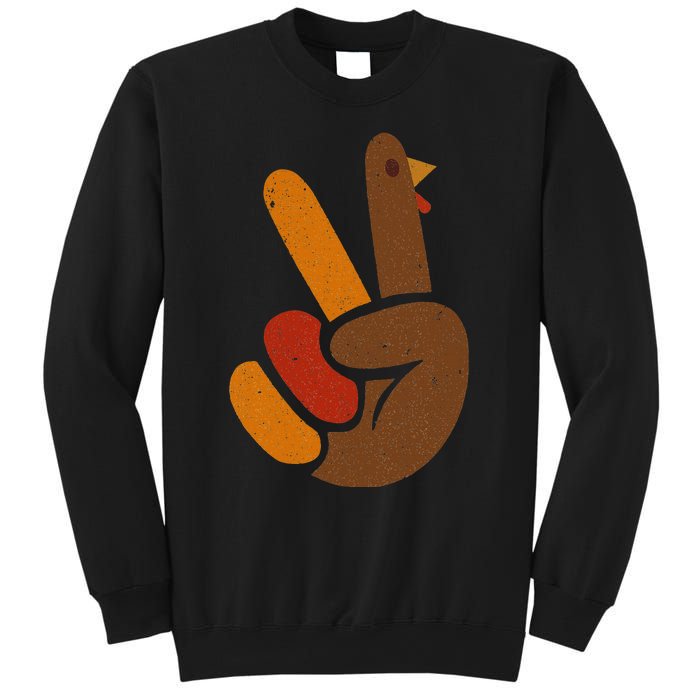 Thanksgiving Peace Sign Handprint Cool Holiday Sweatshirt