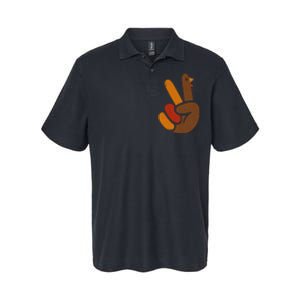 Thanksgiving Peace Sign Handprint Cool Holiday Softstyle Adult Sport Polo