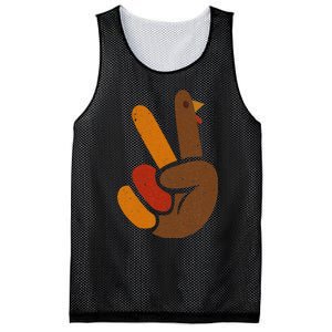 Thanksgiving Peace Sign Handprint Cool Holiday Mesh Reversible Basketball Jersey Tank