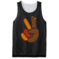 Thanksgiving Peace Sign Handprint Cool Holiday Mesh Reversible Basketball Jersey Tank