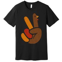 Thanksgiving Peace Sign Handprint Cool Holiday Premium T-Shirt