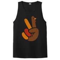 Thanksgiving Peace Sign Handprint Cool Holiday PosiCharge Competitor Tank