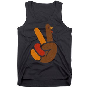 Thanksgiving Peace Sign Handprint Cool Holiday Tank Top