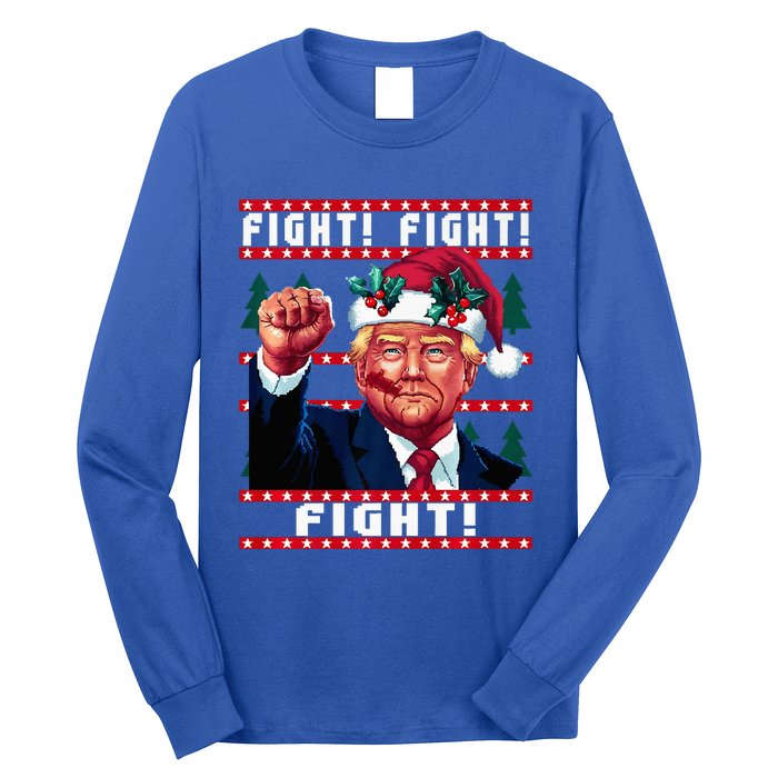 Trump Pa Shooting Rally Fight Fight! Ugly Sweater Christmas Premium= Long Sleeve Shirt