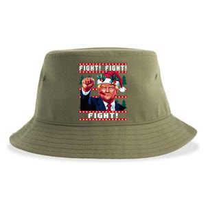 Trump Pa Shooting Rally Fight Fight! Ugly Sweater Christmas Premium= Sustainable Bucket Hat