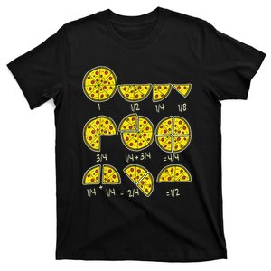 Teachers Pizza Salami Cheese Quick Math Fractions T-Shirt