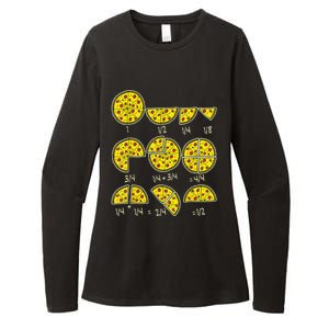 Teachers Pizza Salami Cheese Quick Math Fractions Womens CVC Long Sleeve Shirt