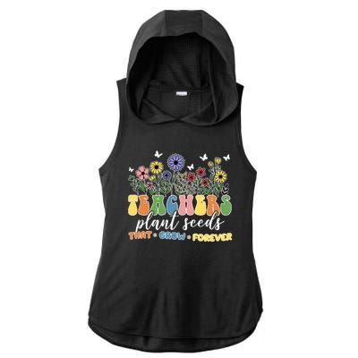 Teachers Plant Seeds That Grow Forever Ladies PosiCharge Tri-Blend Wicking Draft Hoodie Tank