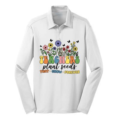 Teachers Plant Seeds That Grow Forever Silk Touch Performance Long Sleeve Polo