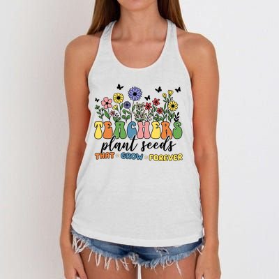 Teachers Plant Seeds That Grow Forever Women's Knotted Racerback Tank