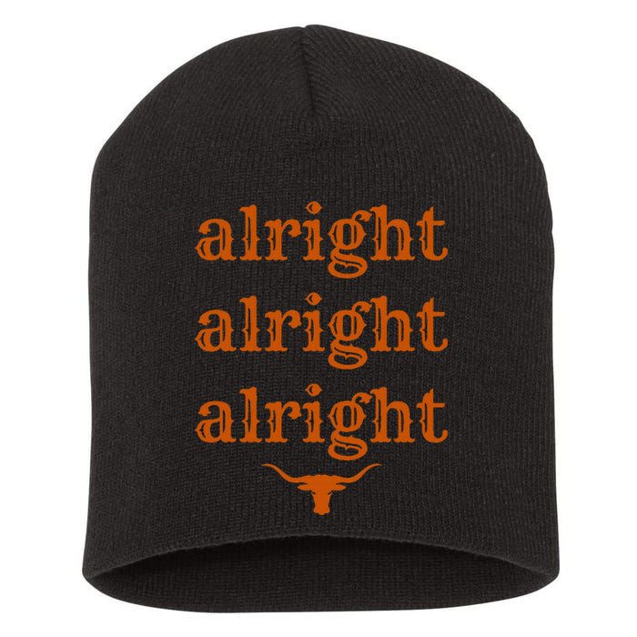 Texas Pride State Usa Alright Alright Alright Texas Longhorn Short Acrylic Beanie