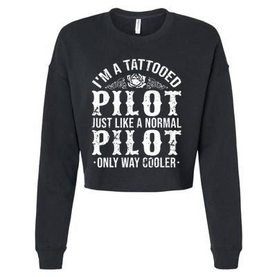 Tattooed Pilot Cropped Pullover Crew