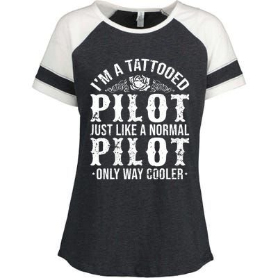 Tattooed Pilot Enza Ladies Jersey Colorblock Tee