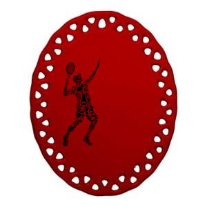 Tennis Player Ceramic Oval Ornament