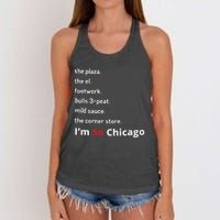 The Plaza The El Footwork Bulls 3peat Mild Sauce The Corner Store I’M So Chicago Women's Knotted Racerback Tank