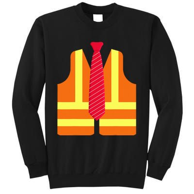 Trump Proud To Be Garbage Hi Vis Vest Red Tie Costume 2024 Tall Sweatshirt