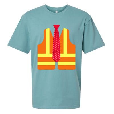 Trump Proud To Be Garbage Hi Vis Vest Red Tie Costume 2024 Sueded Cloud Jersey T-Shirt