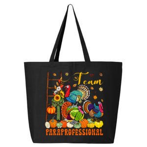 Team Paraprofessional Three Thanksgiving Turkeys Pumpkins 25L Jumbo Tote