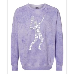 Tennis Player Colorblast Crewneck Sweatshirt