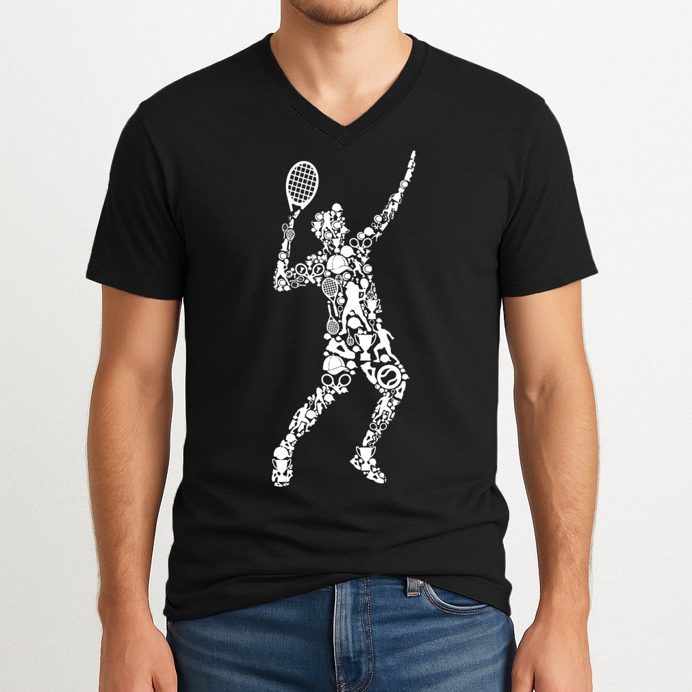 Tennis Player V-Neck T-Shirt