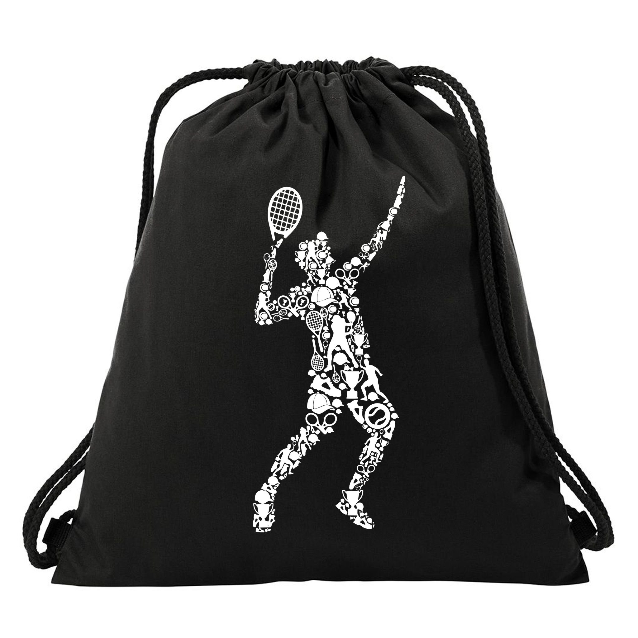 Tennis Player Drawstring Bag